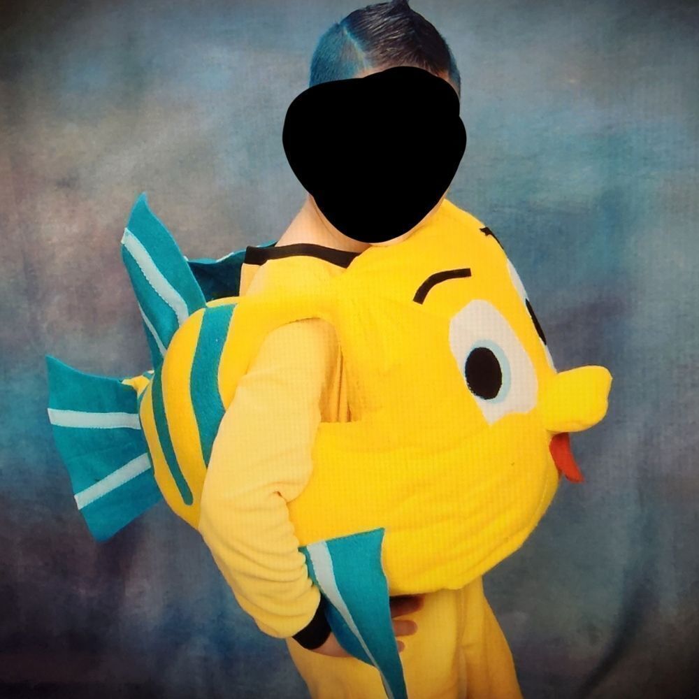 🩵Little Mermaid Yellow & Blue Stuffed Flounder Youth Costume